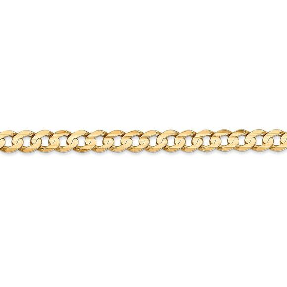 5.25mm, 14k Yellow Gold, Open Concave Curb Chain Necklace, 16 Inch - Picture 3 of 8